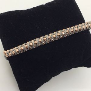 Rose Gold Tone Bead & Gray Stella & Dot Bracelet